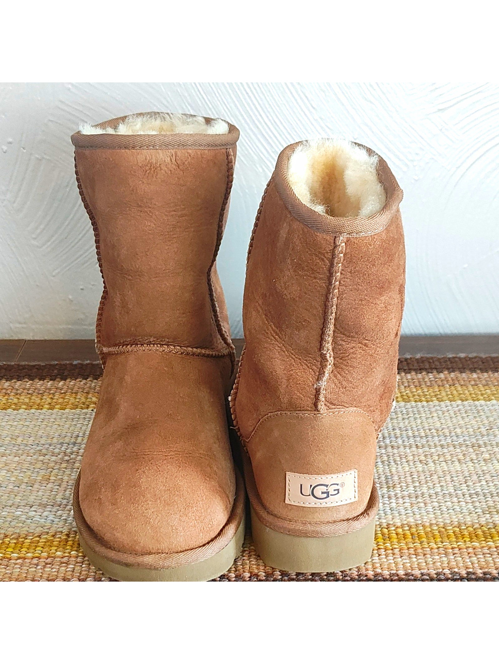 UGG Women’s Brown Suede Sheepskin-Lined Ankle Bootie Pull-On Round Toe 5